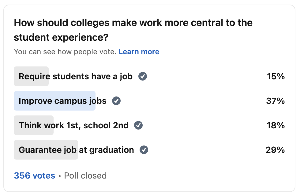 LinkedIn poll